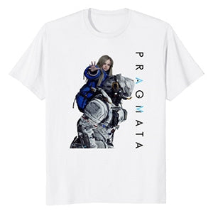 PRAGMATA Weißes T-Shirt – Hugh & Diana