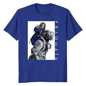 PRAGMATA Blaues T-Shirt - Hugh & Diana